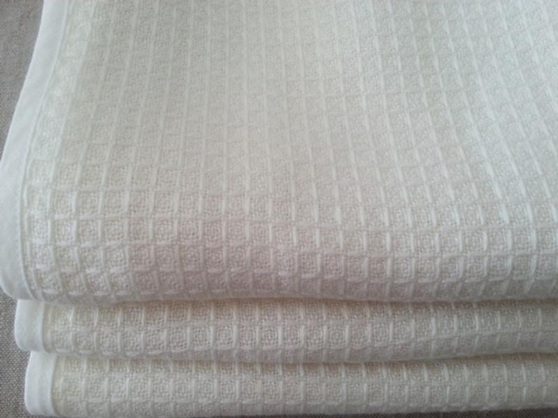 White Cotton Waffle Weave Towel