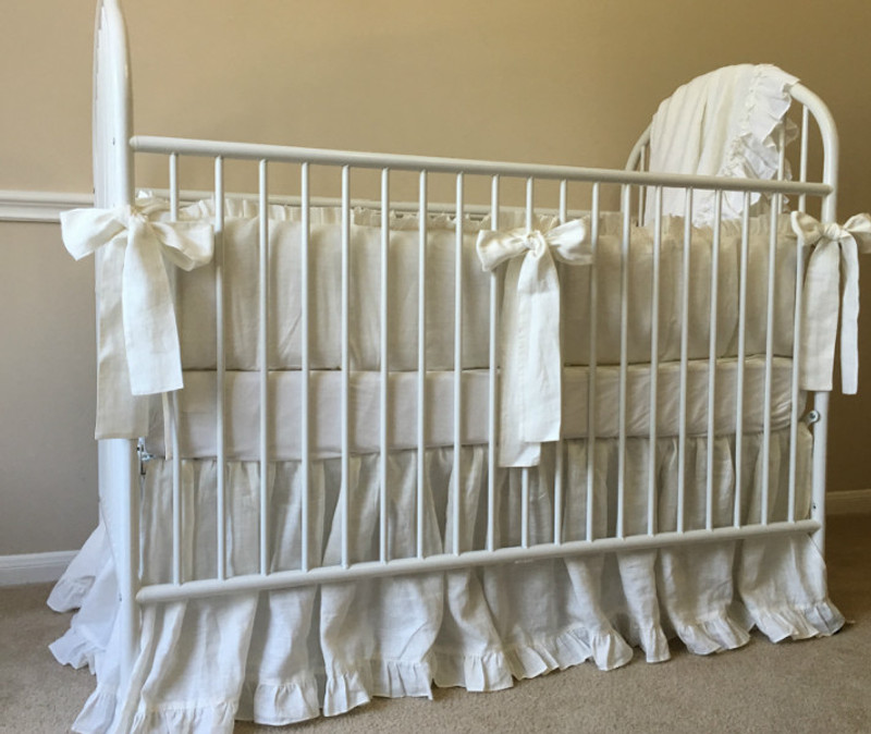 white crib bedding set