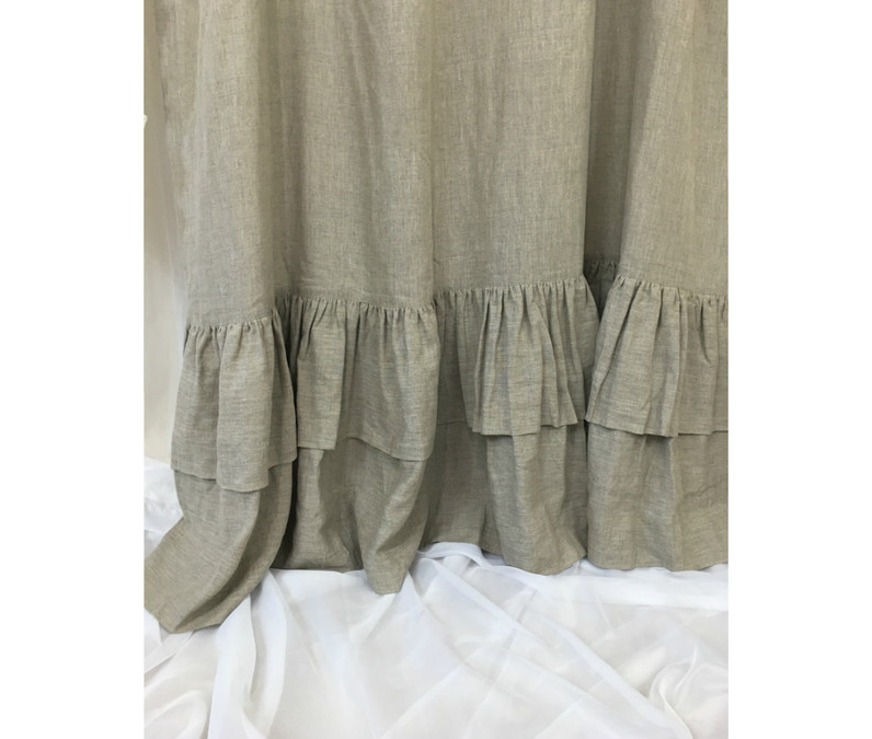 Linen ruffle curtains | Handcrafted by SuperiorCustomLinens