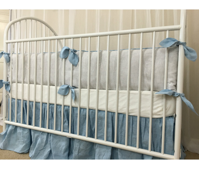 Ticking Stripe Primary Baby Bedding Bundle