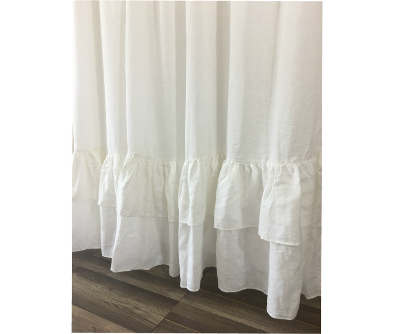 Country Curtains Cottage Style, Linen Curtain Panels with double layer ...