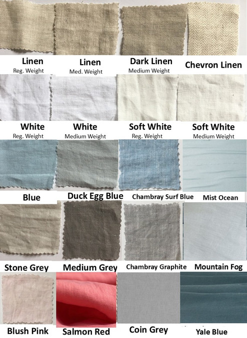 linen swatches, chevron, white, off white, blue, grey, red, pink