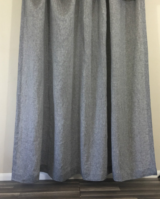 Chambray Grey Linen Shower Curtain Natural Linen - Mildew-Free, 72x72 ...