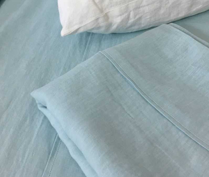 Moss Green linen bedding set with zipper – Linen Couture