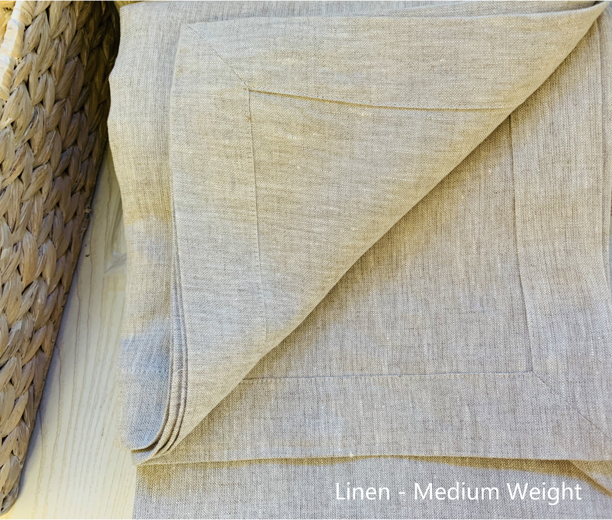 Natural Linen Napkin Mitered Corners All Sizes