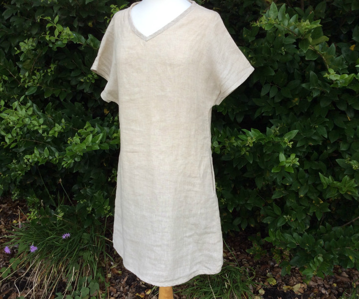 knee length dresses for ladies Ladies Linen Shift Dress main image 1