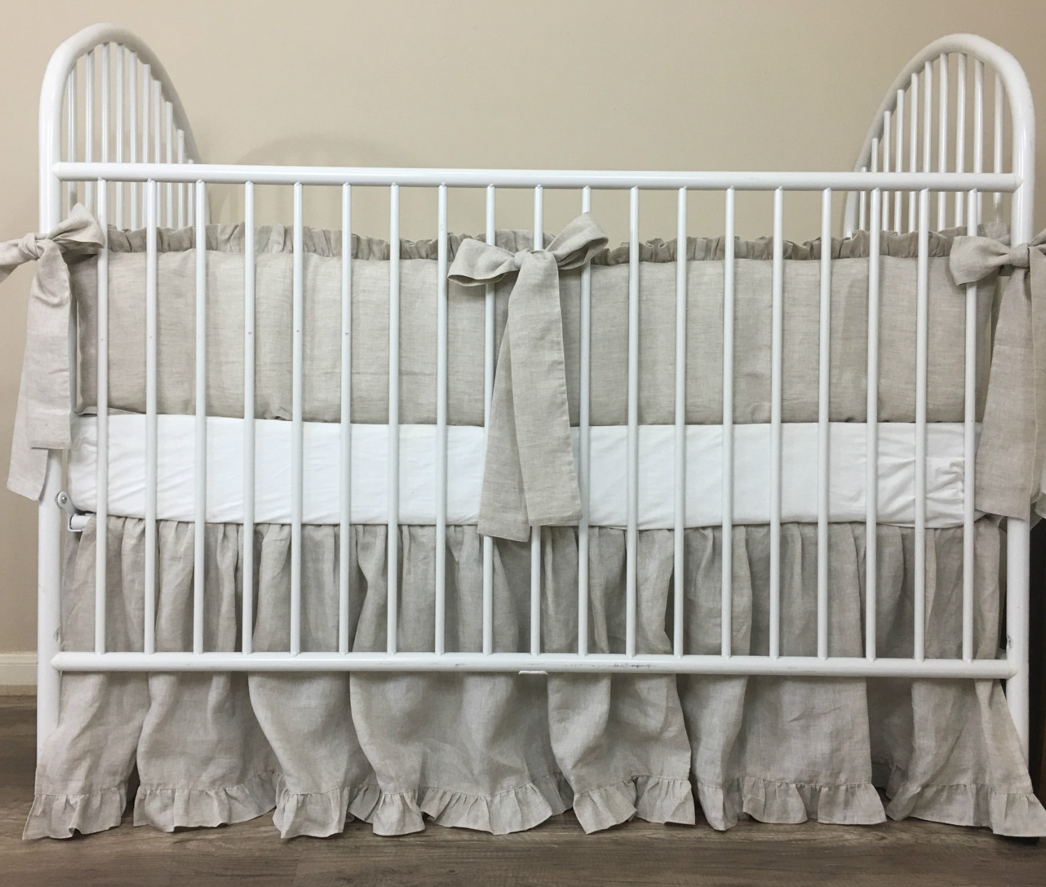 linen crib skirt