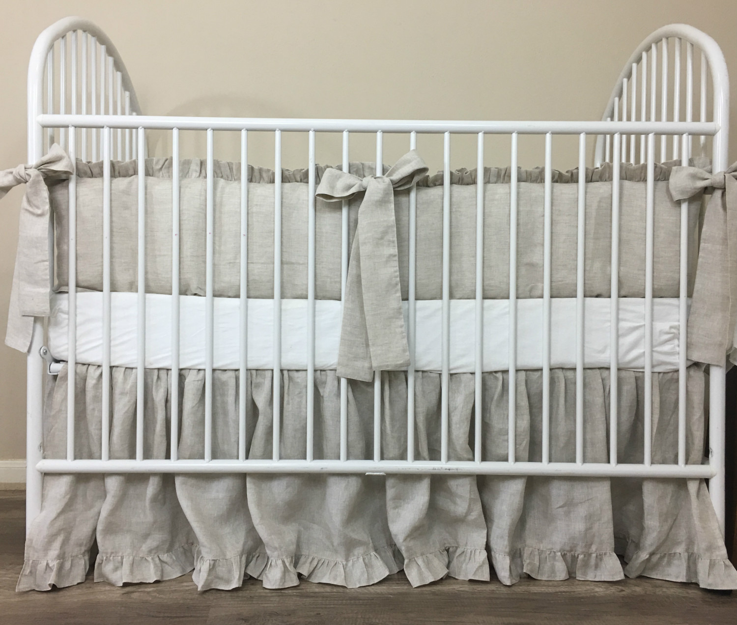 linen crib bumper