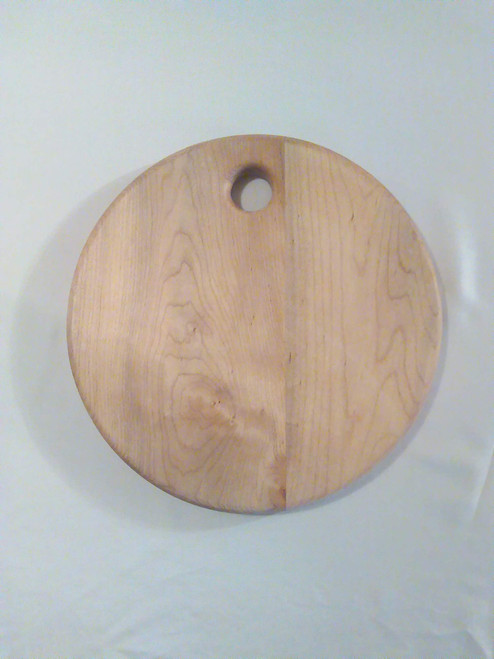 Round maple cutting board.