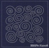 Nautilus - Navy, pre-stencilled fabric for sashiko - BBSP6-N2008