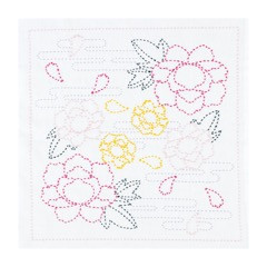 Hana fukin (sashiko sampler) kit 'Harugasumi No Botan' SK-491
