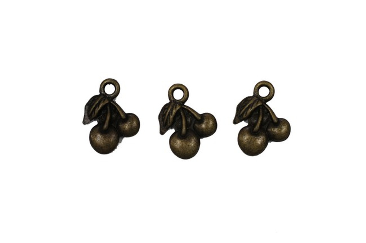 3 Cherry Metal Zip-Pulls FK35-AG
