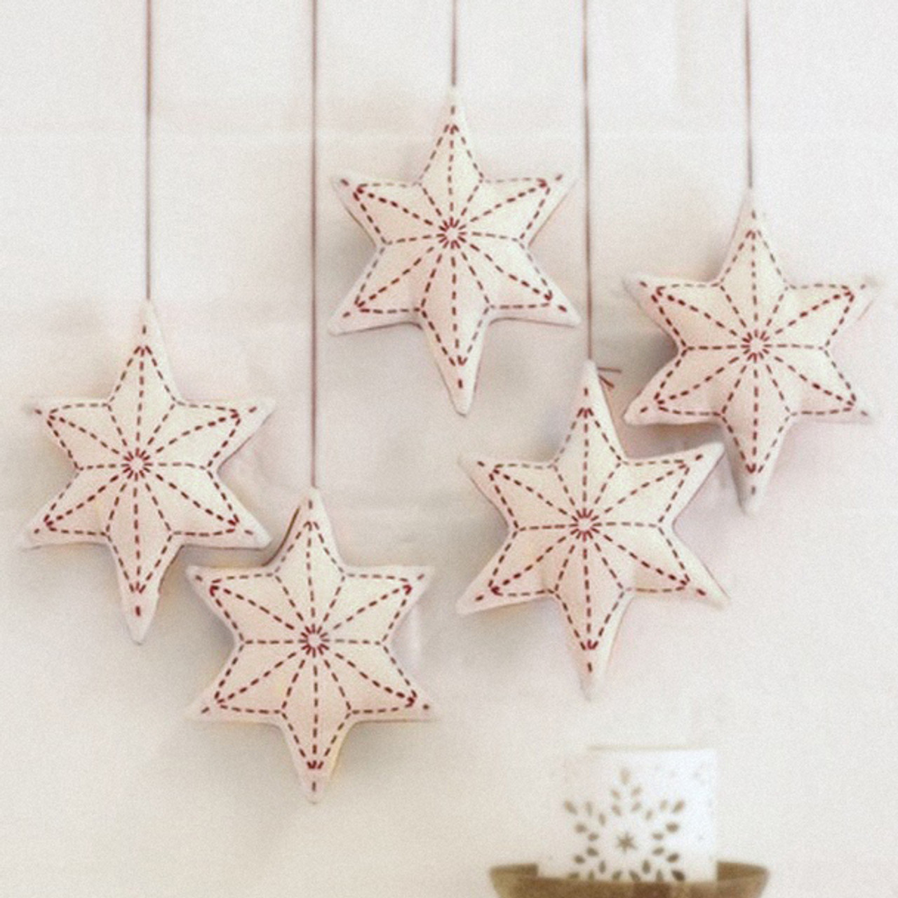 Easy Cross Stitch Folded Star Ornaments - Pattern - Electronic Download