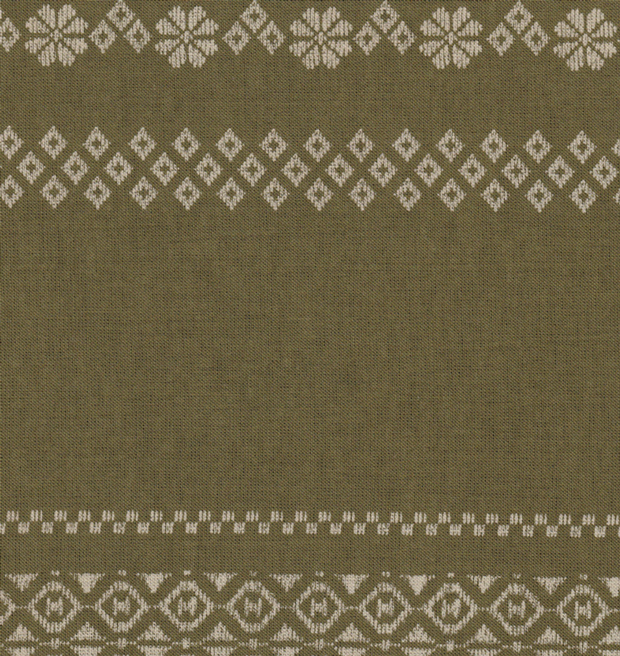 Takumi Printed Cotton Fabric Kogin Patterns Green 14N-6-GG