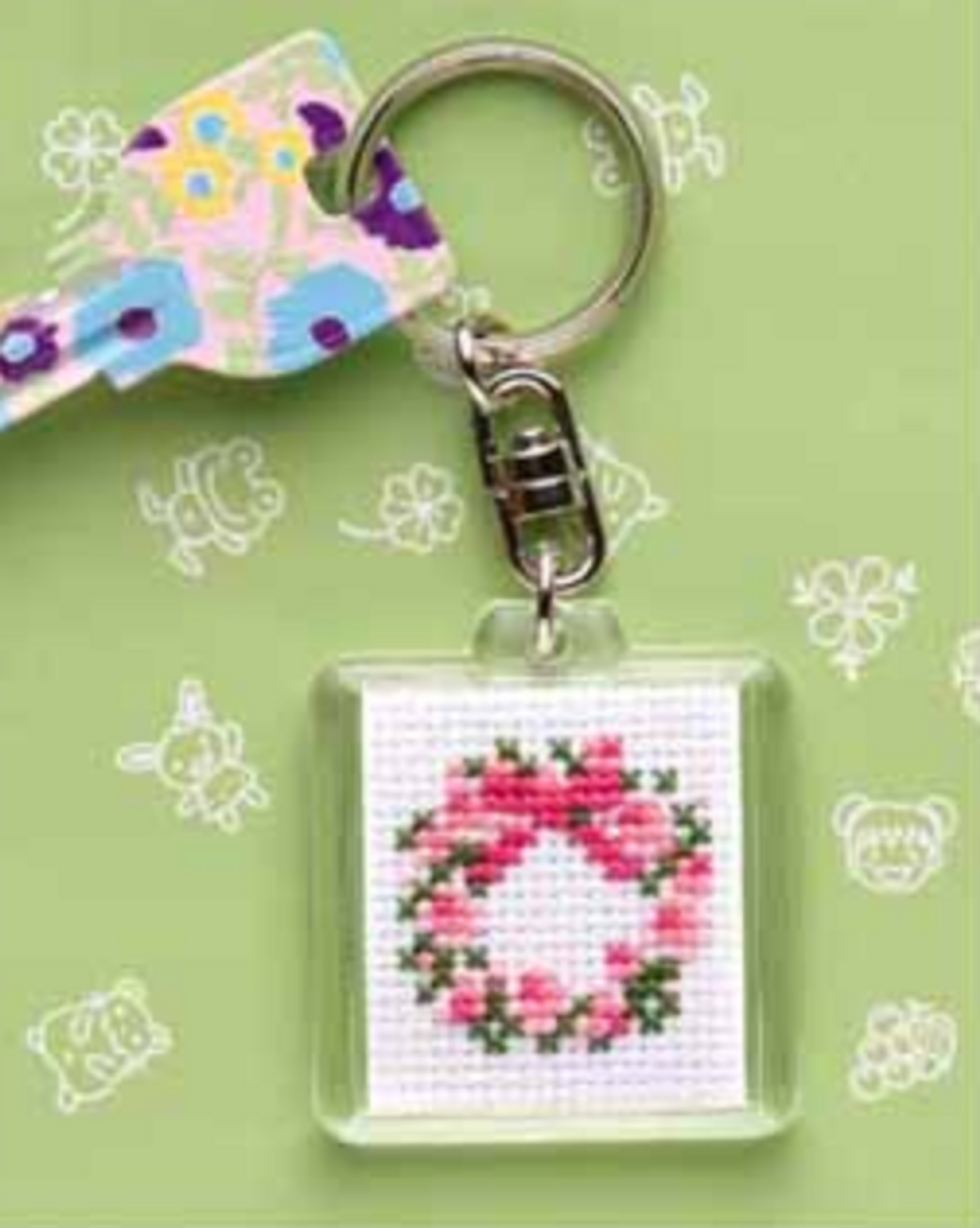 Cross Stitch Key Ring Mini Kit - Retro Vehicles