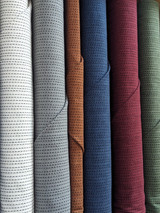 Sashiko Stitched Cotton Fabric - Burnt Orange