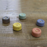 Shigaraki Ware Button Magnet - Cohana - Grey