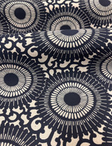 Indigo cotton katazome, chrysanthemums KONNI-1