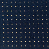 Stencilled Sashiko Fabric Dotty Navy Blue