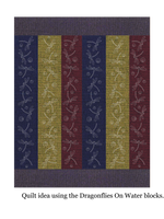 Dragonflies On Water- Pre-Stencilled Fabric for Sashiko- BBSB6-DF quilt idea Dragonflies On Water- Pre-Stencilled Fabric for Sashiko- BBSB6-DF quilt idea