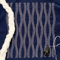 Rising Steam - Putty, pre-stencilled fabric for sashiko - BBSP6-S2501 Rising Steam - Putty, pre-stencilled fabric for sashiko - BBSP6-S2501