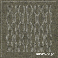 Rising Steam - Putty, pre-stencilled fabric for sashiko - BBSP6-S2501 Rising Steam - Putty, pre-stencilled fabric for sashiko - BBSP6-S2501