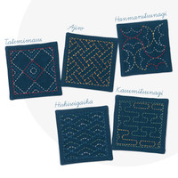 Sashiko Coaster Set - SK-428 Sashiko Coaster Set - SK-428