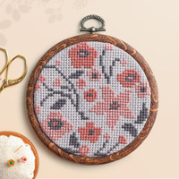 Botanical Cross Stitch Kit - Almond Blossom Botanical Cross Stitch Kit - Almond Blossom