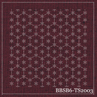 Turtle Shells - Red, pre-stencilled fabric for sashiko - BBSP6-TS2003 Turtle Shells - Red, pre-stencilled fabric for sashiko - BBSP6-TS2003