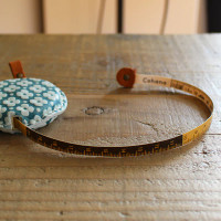 Tape Measure with Yuzen Leather Cover - Cohana -Yellow