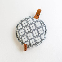 Tape Measure with Yuzen Leather Cover - Cohana - Grey