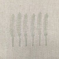 'Salvia' Stamped on Natural Linen 'Salvia' Stamped on Natural Linen