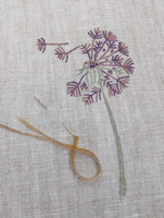 'Dandelion Wish' Stamped on Natural Linen 'Dandelion Wish' Stamped on Natural Linen