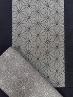 Stencilled Sashiko Fabric 'Asanoha' Silver (BBSF-12510)