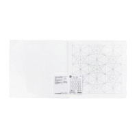 Hana Fukin 'Kasane-Rindou', White, H1142. You'll need approx 20m (1 skein of 20m/skein Sashiko threads) to complete this hana-fukin sashiko sampler. This sampler is suitable for beginners.
