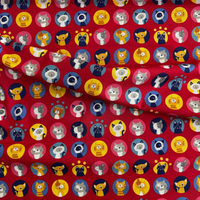 Footprint of a Cat, red, 100% cotton