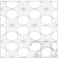 Sashiko Sampler Sashiko Sampler Asanoha with Hexagons SS10