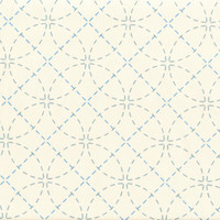 Stencilled Sashiko Fabric Interlocking Circles Ecru Stencilled Sashiko Fabric Interlocking Circles Ecru