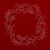 Sashiko Christmas Wreath Pattern PSCW-102017 Sashiko Christmas Wreath Pattern PSCW-102017