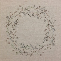 Sashiko Christmas Wreath Pattern PSCW-102017 Sashiko Christmas Wreath Pattern PSCW-102017