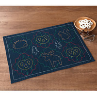 Olympus Sashiko Kit  Animals Placemat SK-347 Olympus Sashiko Kit  Animals Placemat SK-347
