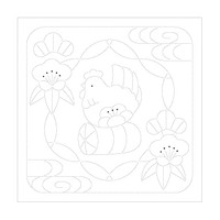 Sashiko Sampler Rooster and Shochiku Meizumi H-1027