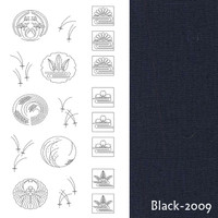 BeBe Bold Sashiko Panel #3 Black BBSP3-2009  100% Cotton Tsumugi - Stencil washes off BeBe Bold Sashiko Panel #3 Black BBSP3-2009  100% Cotton Tsumugi - Stencil washes off