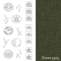 BeBe Bold Sashiko Panel #3 Green BBSP3-2505  100% Cotton Tsumugi - Stencil washes off