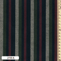 Woven Striped Cotton Thick Multi Red/Green 2730A
