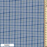 Sakizome Momen Fabric Wavy Checks Sky Blue S245C Sakizome Momen Fabric Wavy Checks Sky Blue S245C