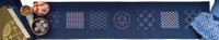Seven Patterns Pre-stencilled Sashiko Panel Navy Seven Patterns Pre-stencilled Sashiko Panel Navy