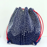 Downloadable Blue and White sashiko Drawstring Bag Pattern Downloadable Blue and White sashiko Drawstring Bag Pattern