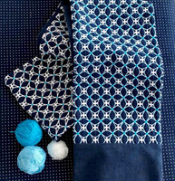 Sashiko Woven Scarf Ajisai Flower Kit - Navy only Sashiko Woven Scarf Ajisai Flower Kit - Navy only