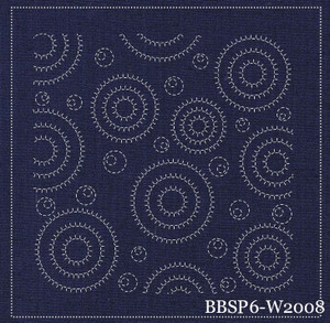 Water Ripples - Navy, pre-stencilled fabric for sashiko - BBSP6-W2008